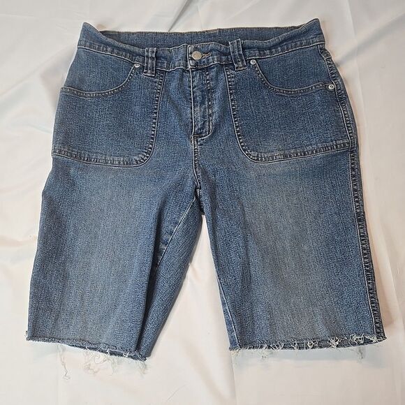 Sonoma Pants - Cut Off Jean Shorts For Women 12 Blue Denim Stretchy Mid Rise Grunge Minimalist